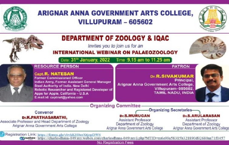 International Webinar on PalaeoZoology on 31-01-2022