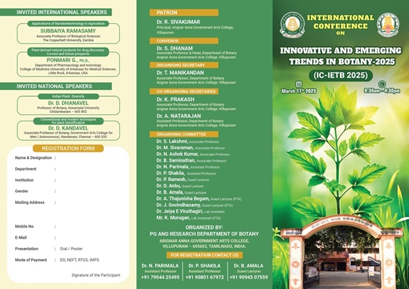NNOVATIVE AND EMERGING TRENDS IN BOTANY-2025 (IC-IETB 2025)